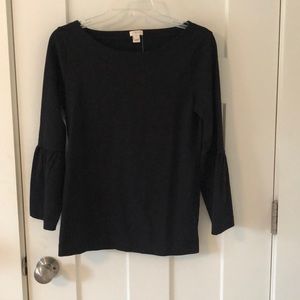 J.Crew all black bell sleeve shirt